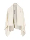 Rick Owens Womens Milk Hooded Medium Wrap Knitted Cardigan In Brown
