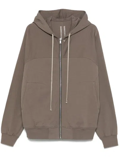 Rick Owens Windbreaker Loose Fit Hooded Sweatshirt In Beige