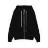 Rick Owens Hooded Zip Windbreaker Jacket In Black