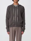 Rick Owens Zip-up Cotton Jersey Hoodie In Brown