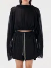 Rick Owens Cropped Hooded Tunic With Flowing Sleeves In ブラック