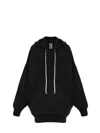 Rick Owens Oversized Alpaca Blend Hoodie Pocket In Black