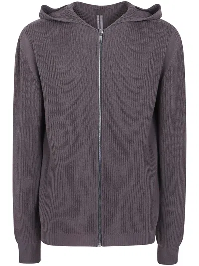 Rick Owens Sweatshirt Zipped Hoodie Jacket In Gray