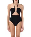 Rick Owens Prong Bather One-piece Swimsuit In Black