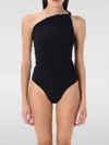 Rick Owens Twist Bather One-shoulder Swimsuit In Schwarz