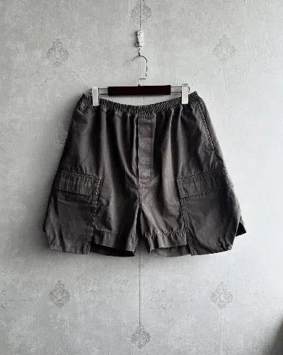 Pre-owned Rick Owens Sz L  16aw Boxing Cargo Shorts In Brown