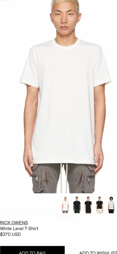 Pre-owned Rick Owens T Shirt. $350 In White