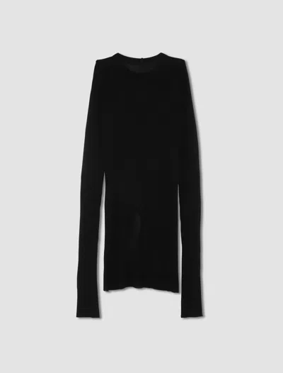 Rick Owens T-shirt A Manica Lunga In Black