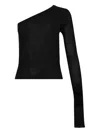 Rick Owens Concordians Ziggy Off Shoulder T-shirt In Black