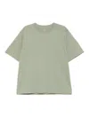 Rick Owens Celadon Cotton T-shirt With Elongated Hem In Green