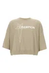 Rick Owens Champion Graphic Print Crew Neck T-shirt In Neutral