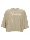 Rick Owens Champion Graphic Print Crew Neck T-shirt In Neutral
