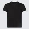 Rick Owens Ribbed Crew-neck Cotton T-shirt With Short Sleeves In Black