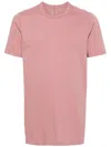 RICK OWENS PINK CREW NECK COTTON T-SHIRT