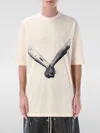 Rick Owens Relaxed Fit Graphic Print T-shirt With Nude Background In Beige