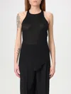 Rick Owens Ribbed Long Tank Top In Black