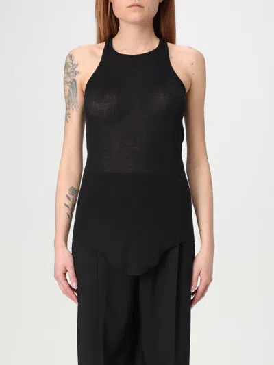 Rick Owens Ribbed Long Tank Top In Black