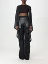 Rick Owens Long Sleeve Cropped T-shirt In Black