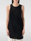 Rick Owens Draped Neck Sheer Sleeveless Top In Schwarz