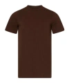 Rick Owens Mens Dark Dust Short Level Crewneck Cotton T-shirt In Brown