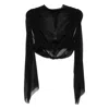 Rick Owens Womens Claudette Bell-sleeves Silk Top Black
