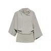 Rick Owens Draped Cowl-neck Top In Gray