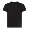Rick Owens Ribbed Crew-neck Cotton T-shirt With Short Sleeves In Black