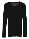 Rick Owens Short Sleeve Top Round Neck In Black