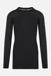 Rick Owens Long-sleeved Top With Subtle Back Closure In Black