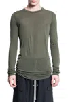 Rick Owens Fitted Long Sleeve Ribbed Sheer T-shirt