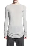 Rick Owens Forever Rib Jersey T-shirt In Gray