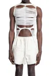 Rick Owens Man White T-shirts & Tank Tops In Beige