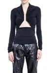 Rick Owens Woman Black T-shirts & Tank Tops In Black