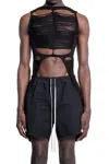 Rick Owens Black Mesh Tank Top In Black