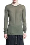 Rick Owens Man Green T-shirts & Tank Tops In Green