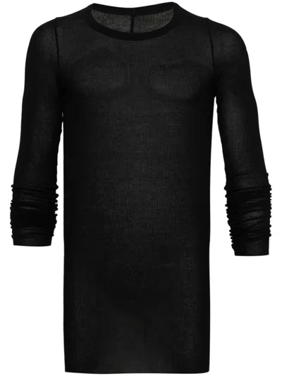Rick Owens Biker Level Long-sleeve Jumper In Black
