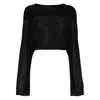 Rick Owens Black Hollywood Cropped Hooded Tunic Top In Black