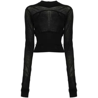 Rick Owens Crew-neck Cropped T-shirt In Black