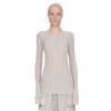 Rick Owens Ribbed Crew Neck Long Sleeve T-shirt In White