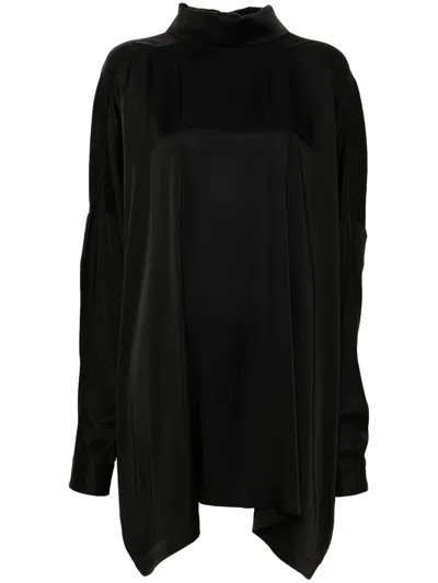 RICK OWENS TABARD SATIN BLOUSE