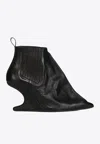 Rick Owens Taco 80 Leather Ankle Boots In Black