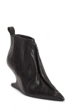 Rick Owens Ankle Boot With Pointed Toe And Sculptural Heel In Black