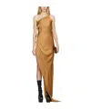 Rick Owens Taco Satin Gown In Brown