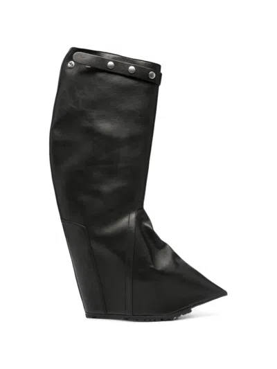 Rick Owens Taconaska Leather Boots In Black
