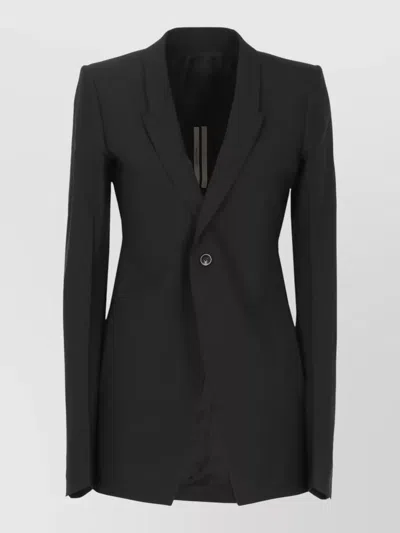 Rick Owens Tailored Blazer Peak Lapel Long Sleeves In Black