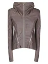 Rick Owens Tailored Brown Lamb Leather Jacket With Padded Shoulders In Brown