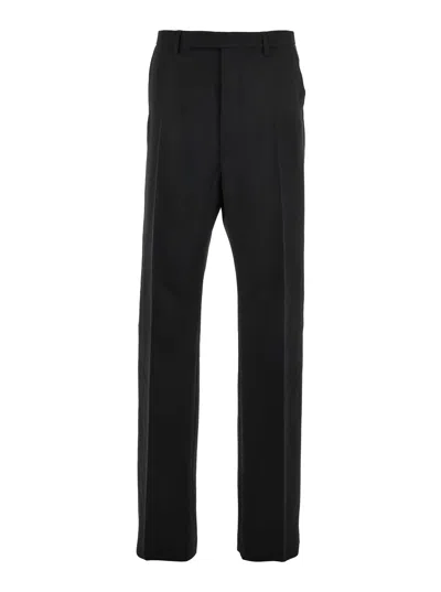 RICK OWENS GETH BLACK TAILORED TROUSERS WITH BELT LOOPS IN WOOL MAN