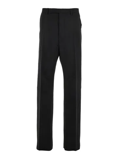 RICK OWENS 'GETH' BLACK TAILORED TROUSERS WITH BELT LOOPS IN WOOL MAN