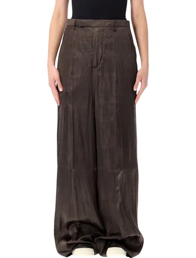 Rick Owens Tailored High-rise Wide-leg Trousers In Dark Dust
