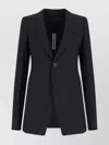 Rick Owens Tailored Jacket With Notched Lapel And Back Vent In Black
